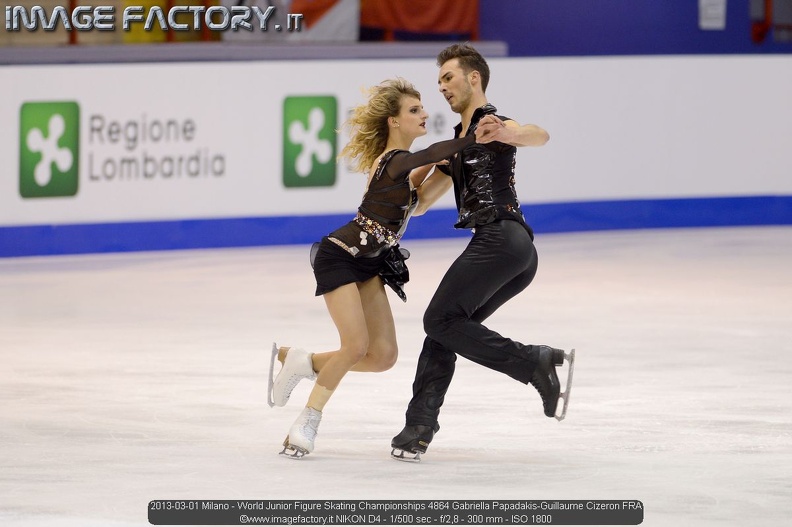 2013-03-01 Milano - World Junior Figure Skating Championships 4864 Gabriella Papadakis-Guillaume Cizeron FRA.jpg